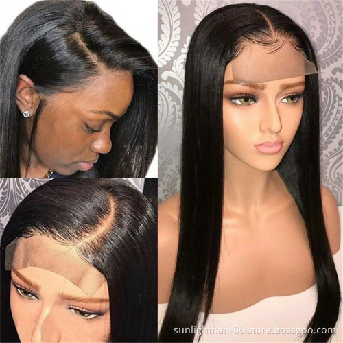 Sunlight hot selling lace front wig human hair high density 24 inch wig  brazilian hair lace front human hair wigs in bulk